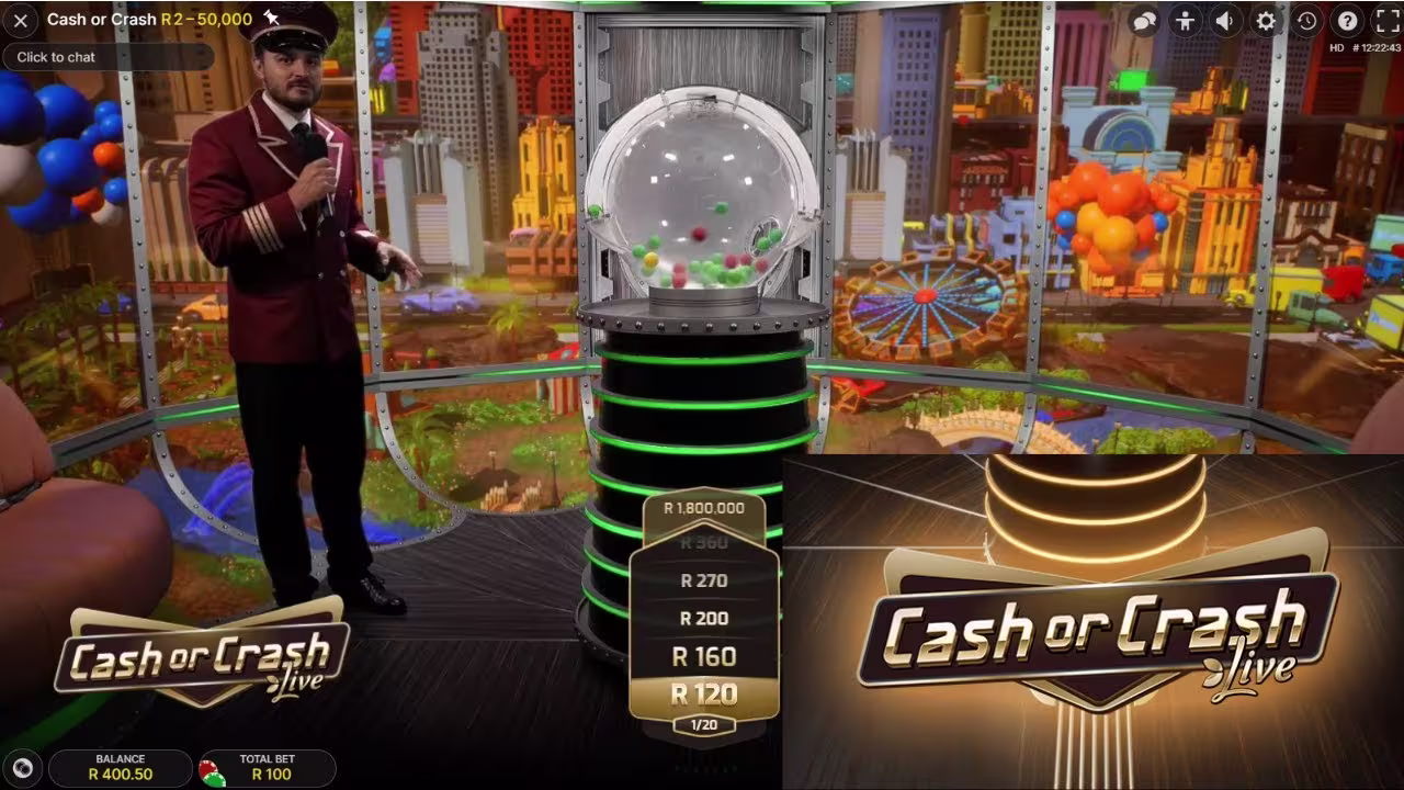 Cash or Crash casino crash game by Evolution Gaming at PC Optimum Slots Canada