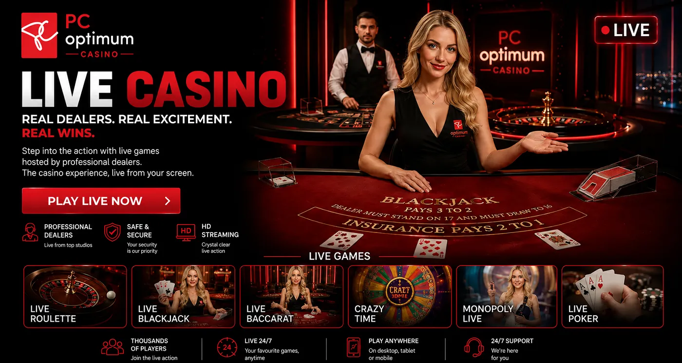 Live casino games at PC Optimum Slots Canada